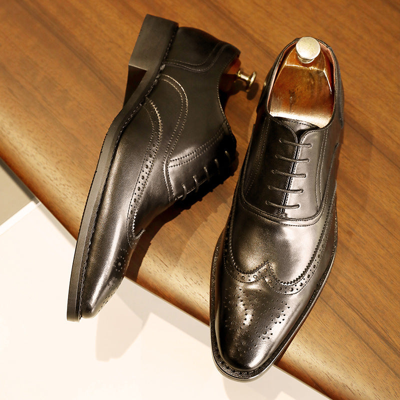 Men's Leather Shoes With Rubber Sole