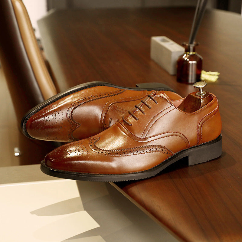 Men's Leather Shoes With Rubber Sole