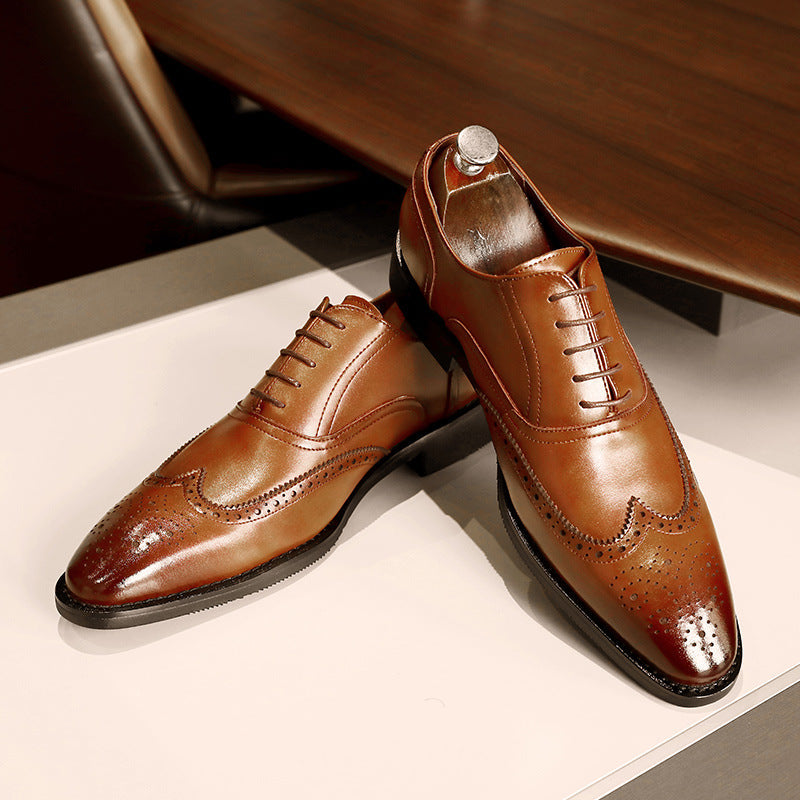 Men's Leather Shoes With Rubber Sole
